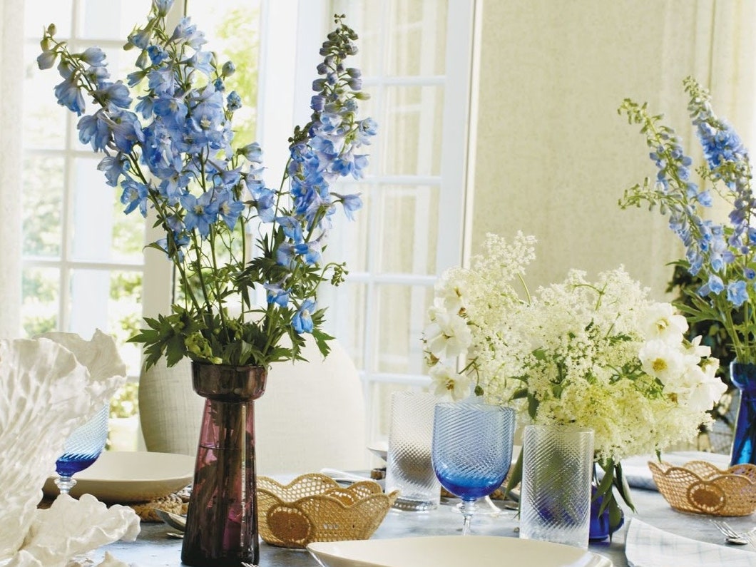 Image may contain Plant Flower Blossom Furniture Tabletop Glass Table and Flower Arrangement