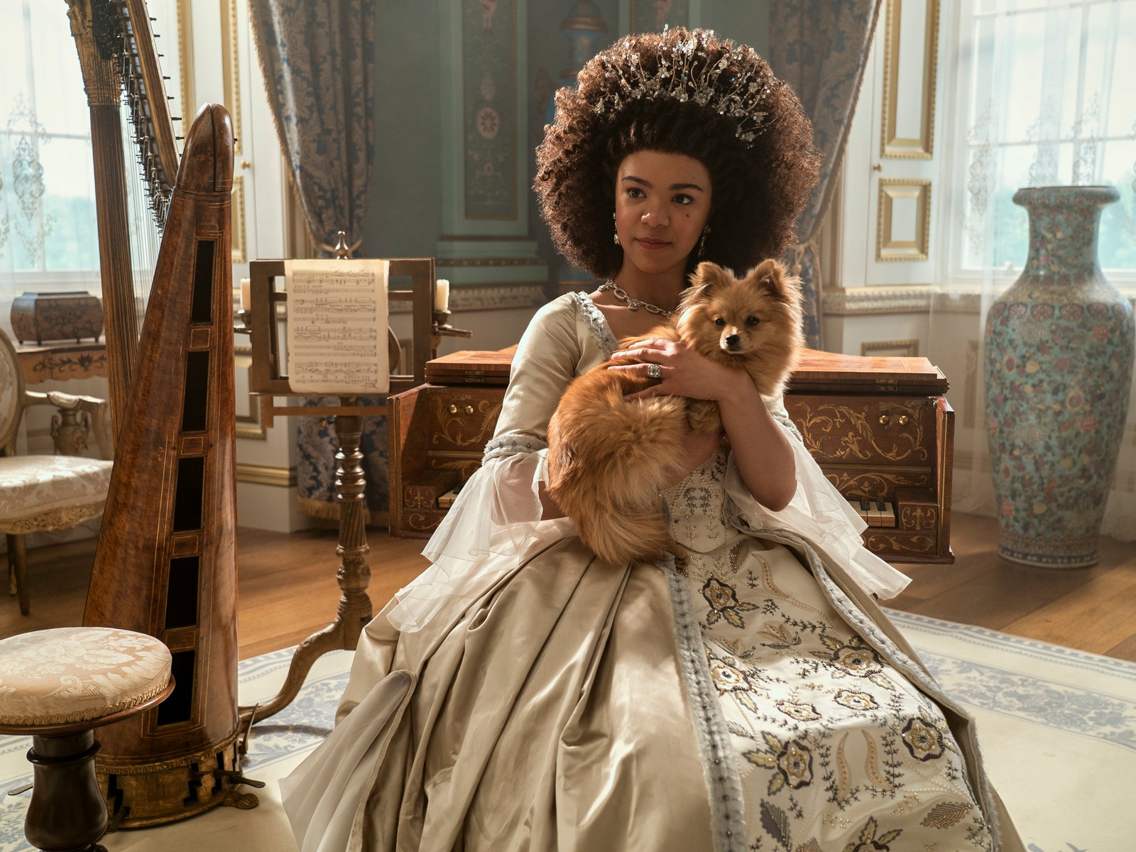 Queen Charlotte A Bridgerton Story. India Amarteifio as Young Queen Charlotte in episode 105 of Queen Charlotte A...