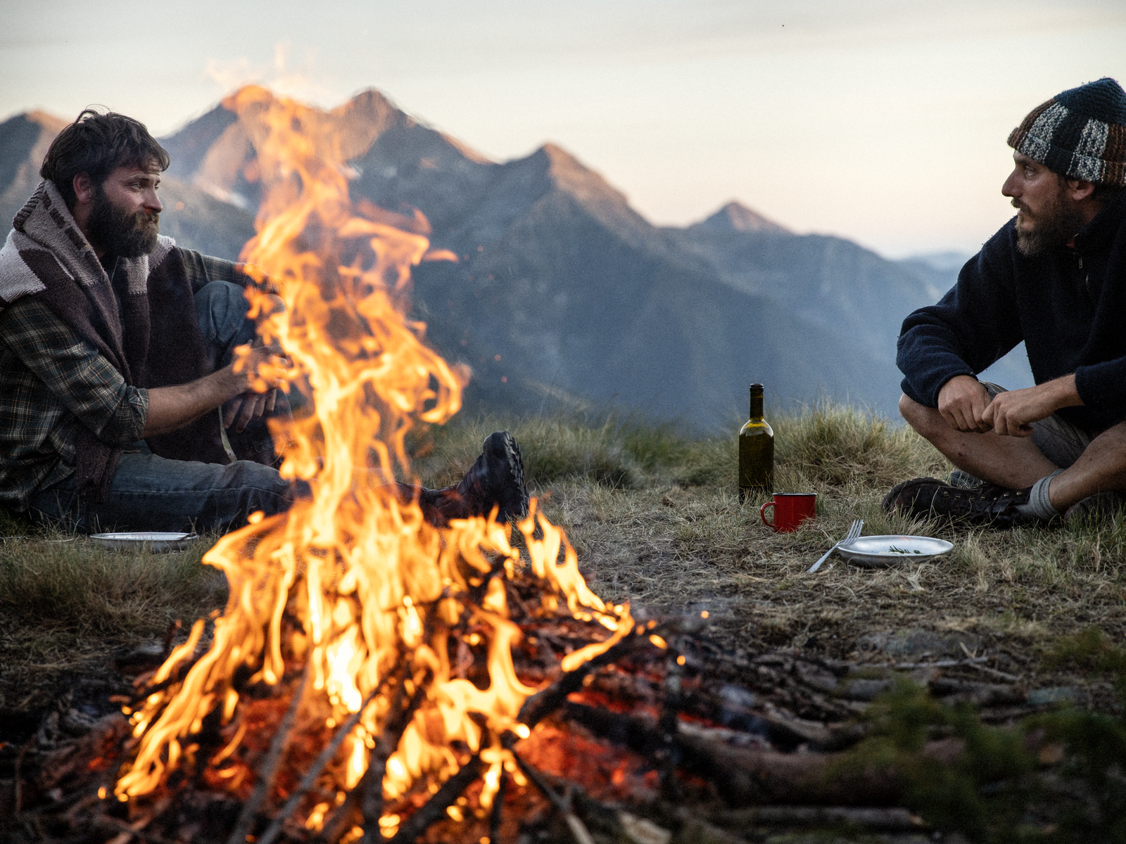 Alessandro Borghi and Luca Marinelli in The Eight Mountains.